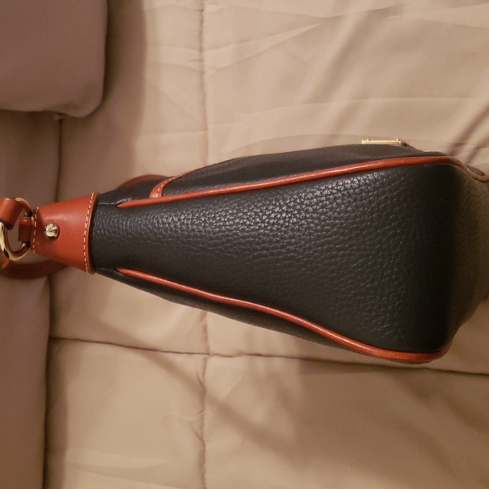 Dooney and Bourke Pebbled Leather Hobo Shoulder Bag Dark Navy Blue - Picture 5 of 9